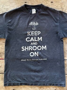 Alstyle Black 'Keep Calm and Shroom On' Graphic Tee